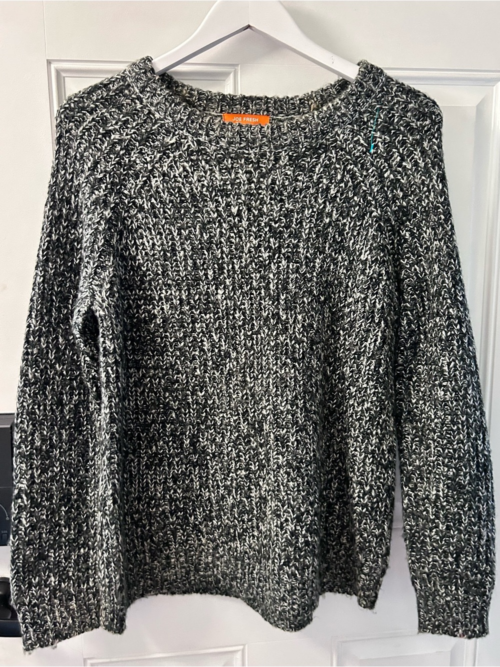 Joe Fresh Black & White Marled Crew Sweater